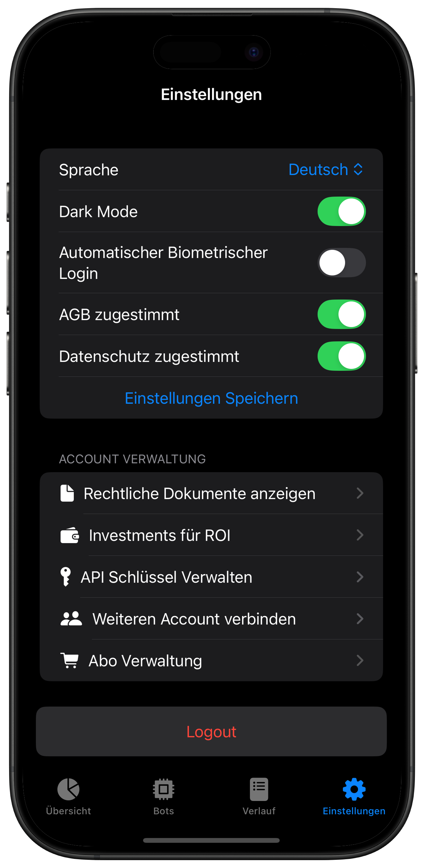 Screenshot: Biometrische Bestätigung
